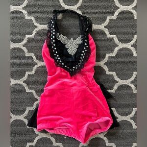 Hot pink one piece dance costume